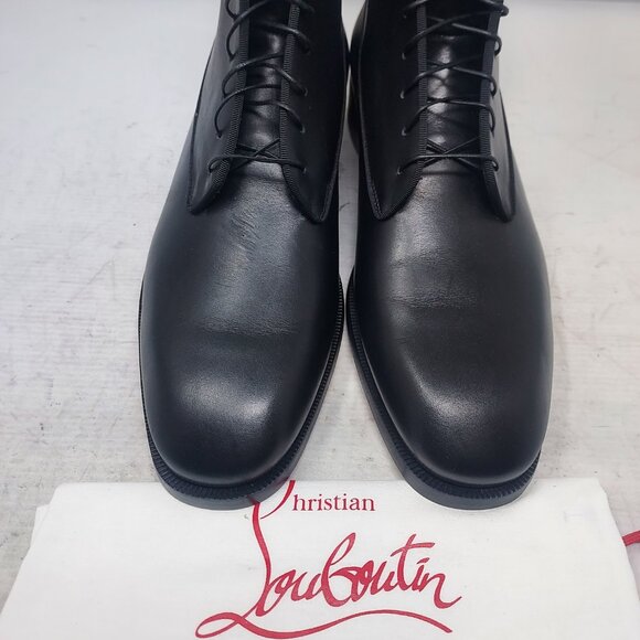 Christian Louboutin MENS Black Leather Lace-Up Ankle Boot - Picture 8 of 12